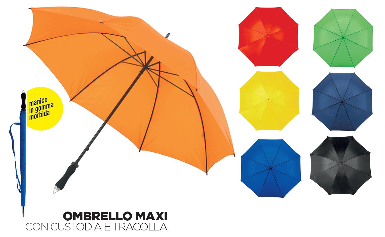Ombrello maxi golf con custodia e tracolla