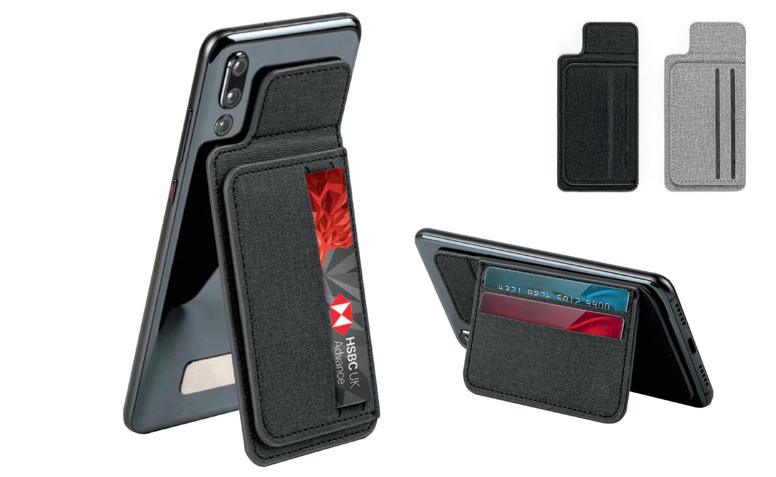 Portacard in PU confunzione supporto smartphone