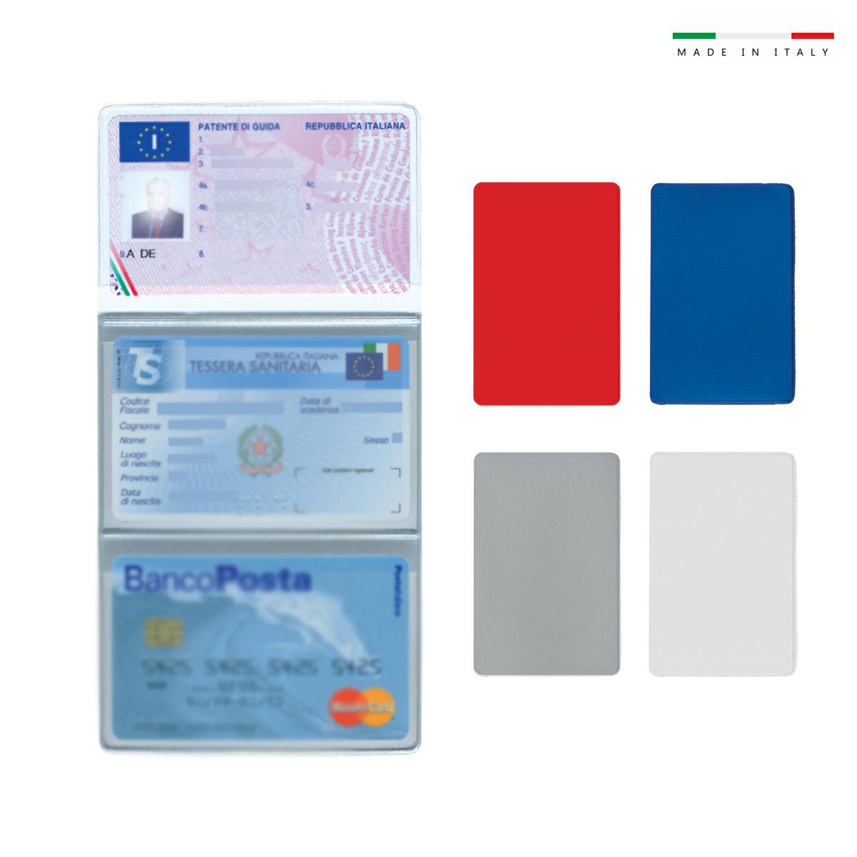 Portacard 3 tasche in PVC Made in Italy
