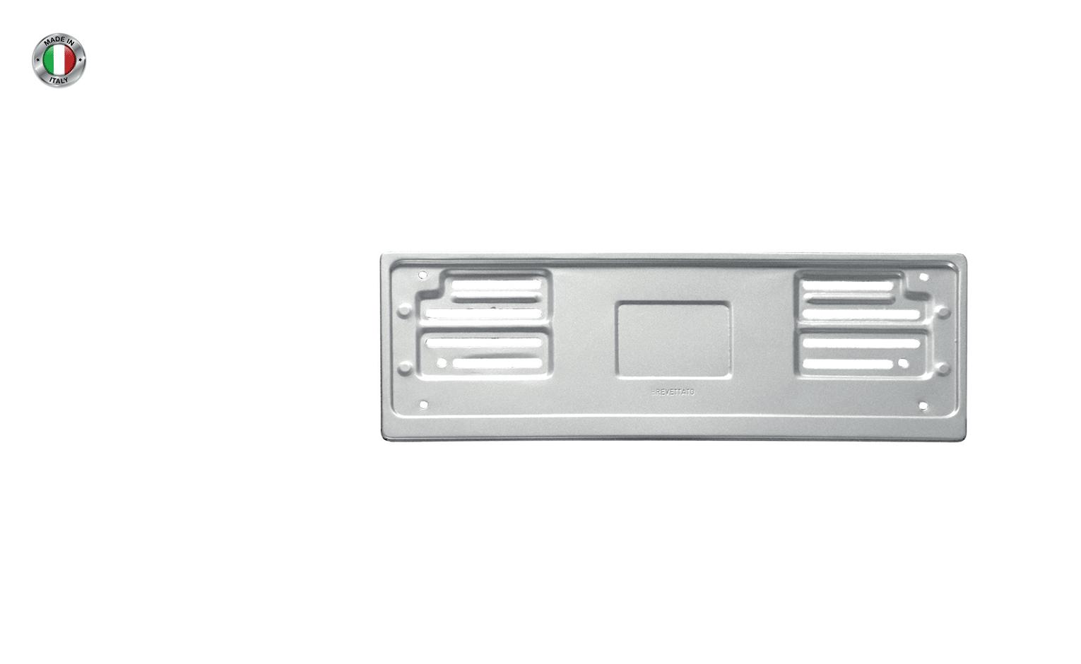 Portatarga anteriore in metallo grigio Made in Italy