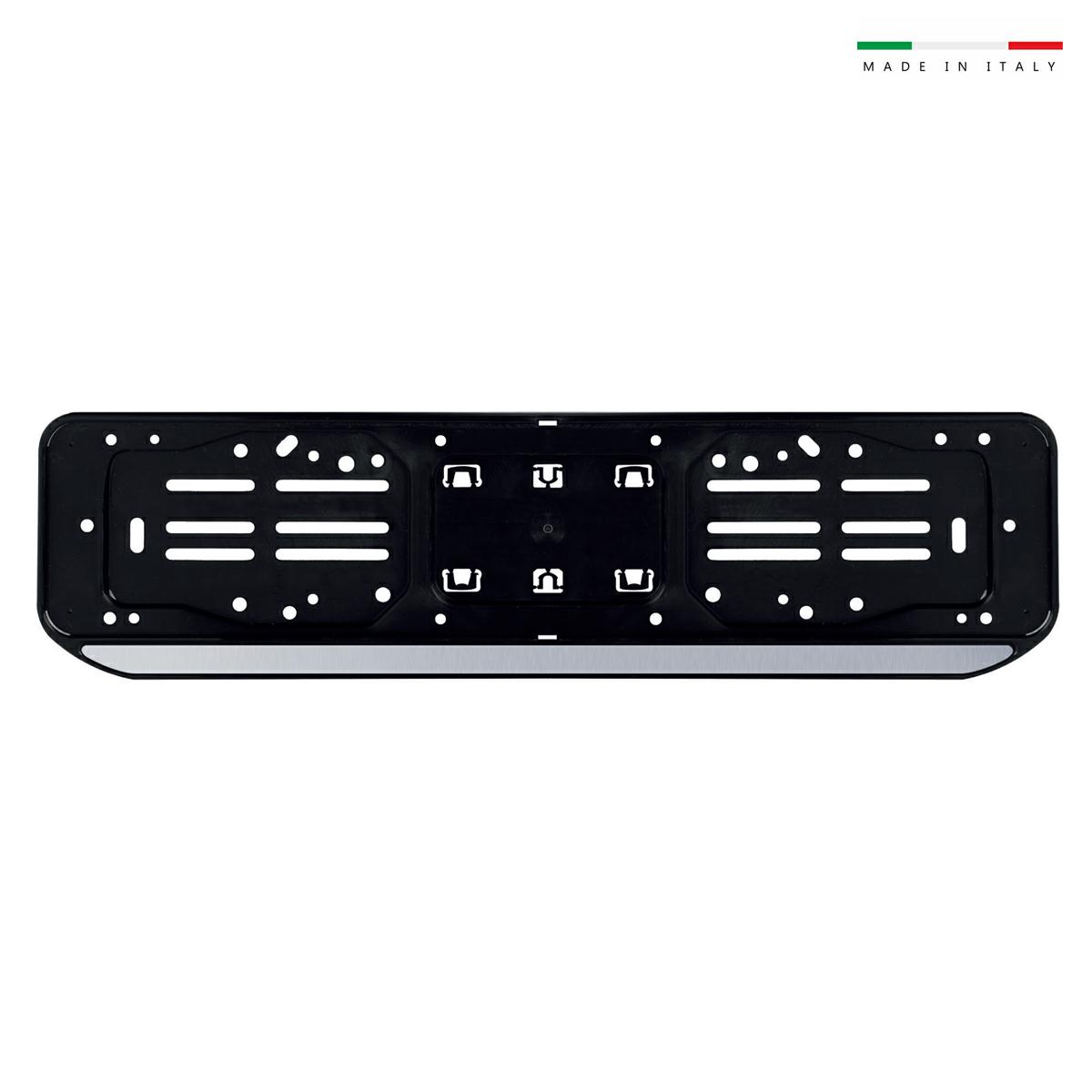 Portatarga auto posteriore in ppl con listello silver