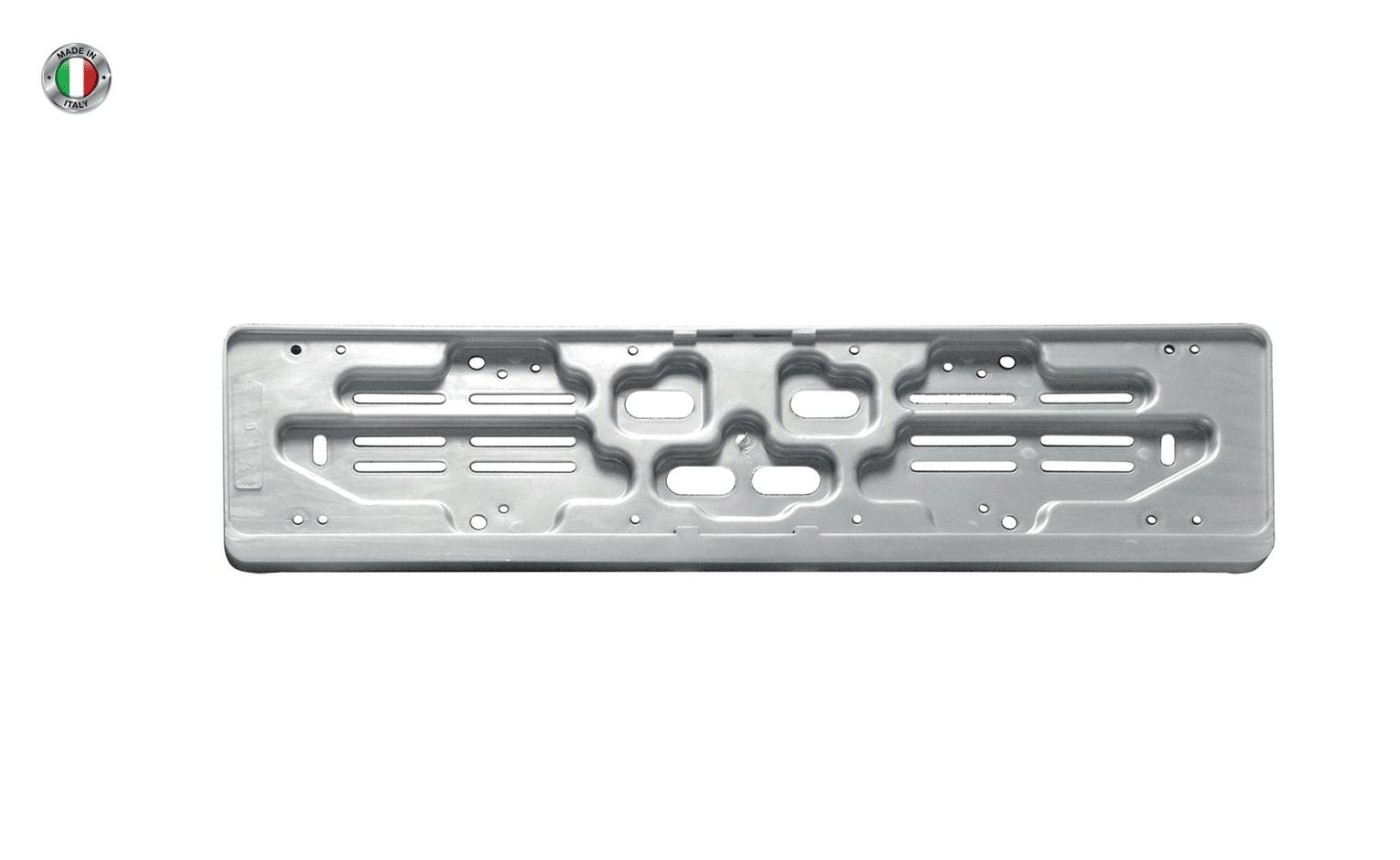 Portatarga posteriore in polipropilene argento Made in Italy
