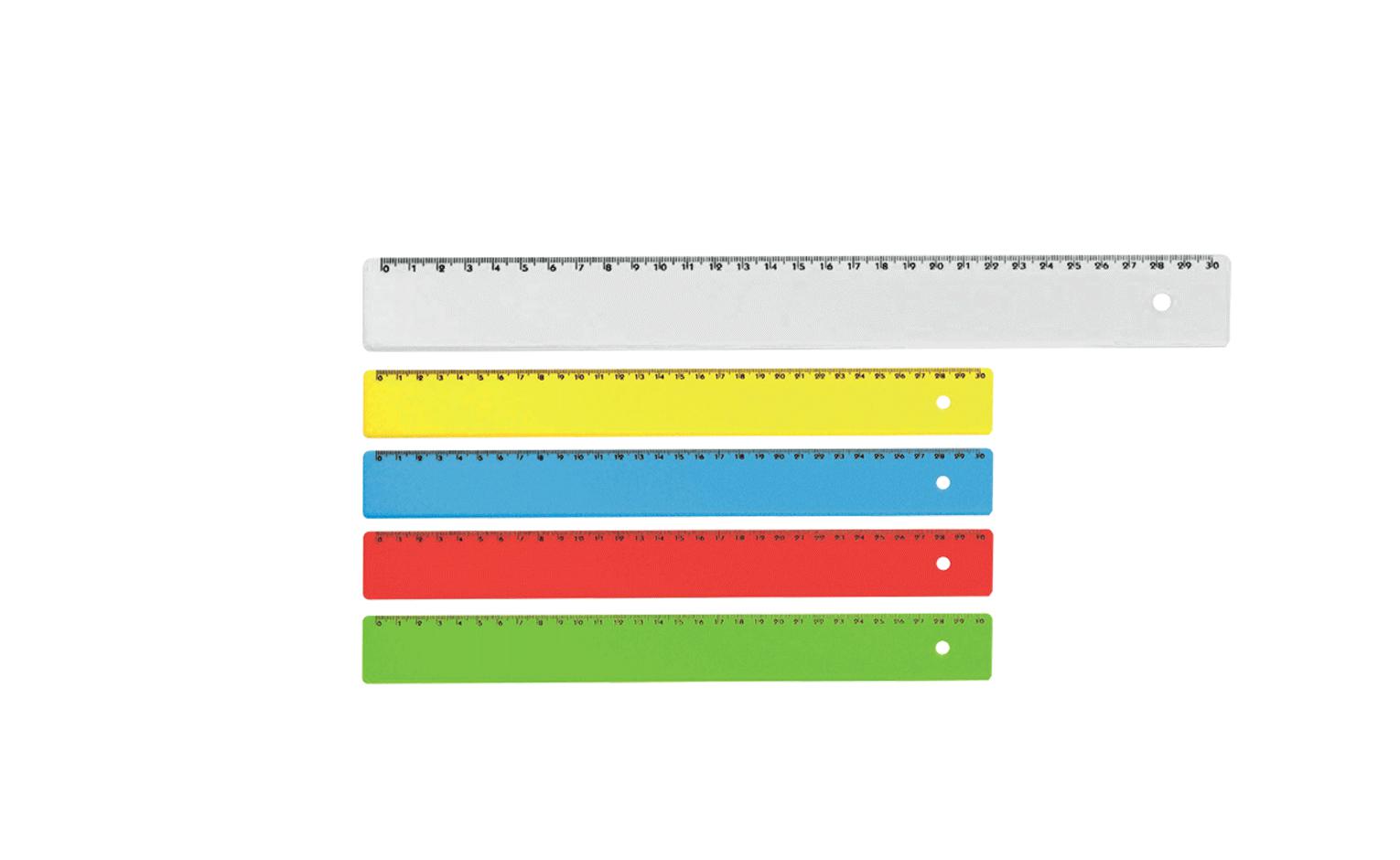 Righello in plastica colorata 30 cm.