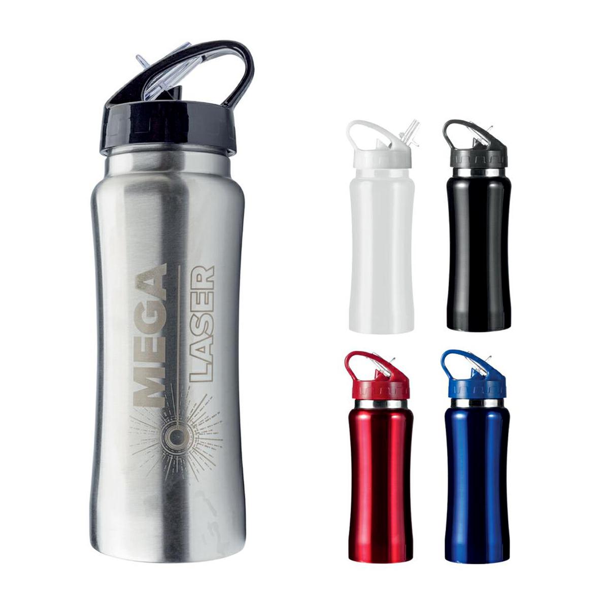 Borraccia botton push in acciaio inossidabile 600 ml