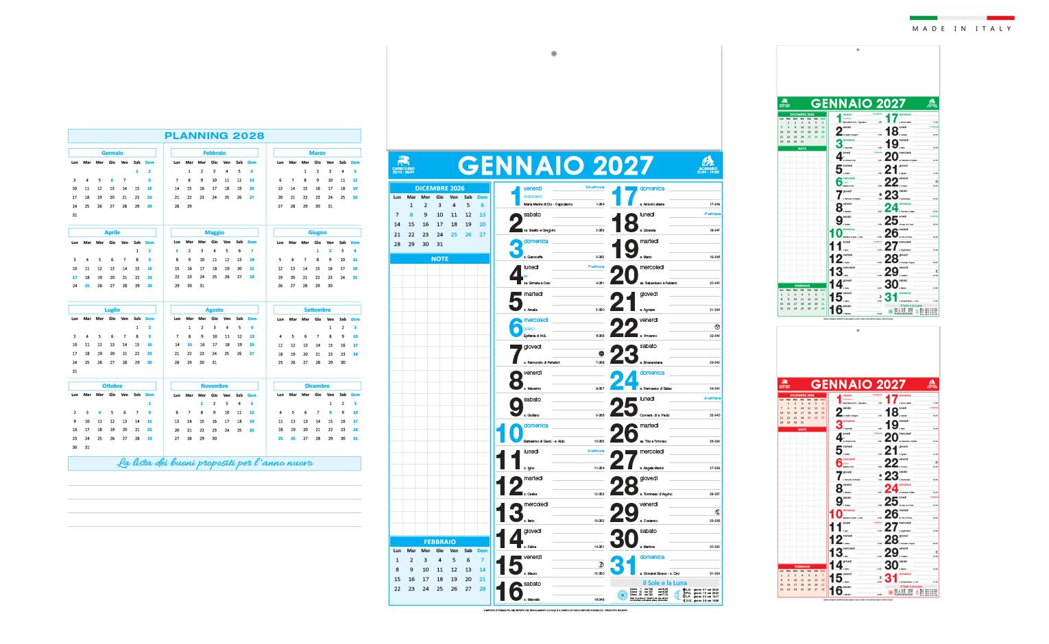 Calendario mensile olandese notes 12 fogli
