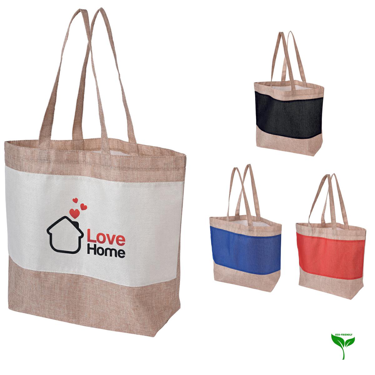 Shopper spaziosa injuta 48x15x35 manici lunghi personalizzabile con logo