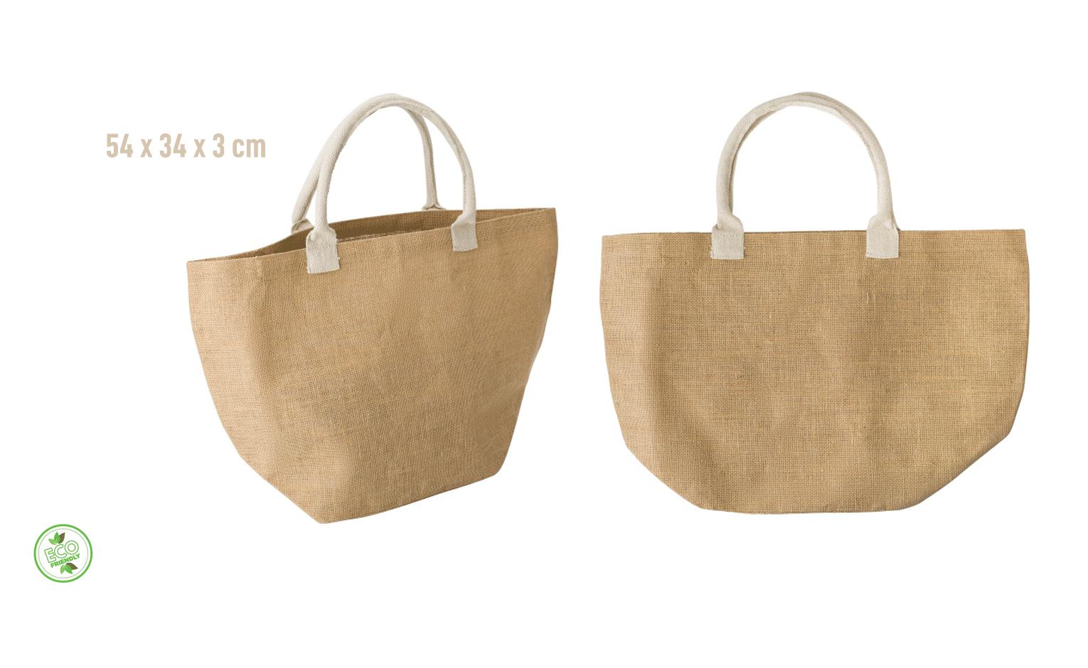 Shopper bag in jutae manici in cotone 210g 54x34x3 personalizzabile con logo