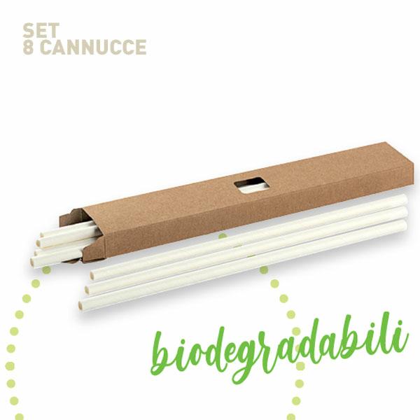 Set 8 cannucce in cartoncino biodegradabile personalizzabile con logo