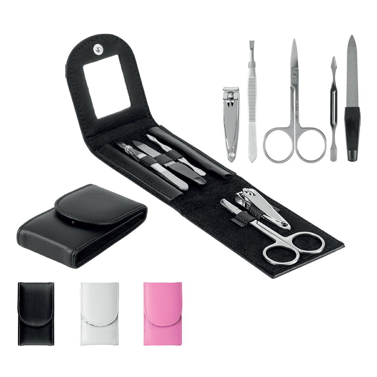 Set manicure 6in1 in PU e accessori in acciaio inox personalizzabile con logo